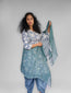 Grey and White Floral Kurta Set