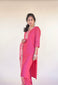 Dark Pink Kurta Set with Leheriya Dupatta