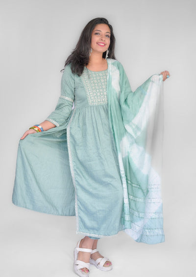 Blue Nyra Cut Kurta Set