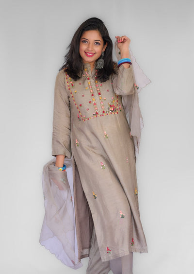 Charcoal Grey Kurta set