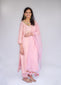 Pastel Pink Floral Embroidery Kurta Set