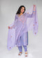 Purple Floral Embroidery Kurta Set