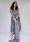 Blue Printed Organza Kurta Set