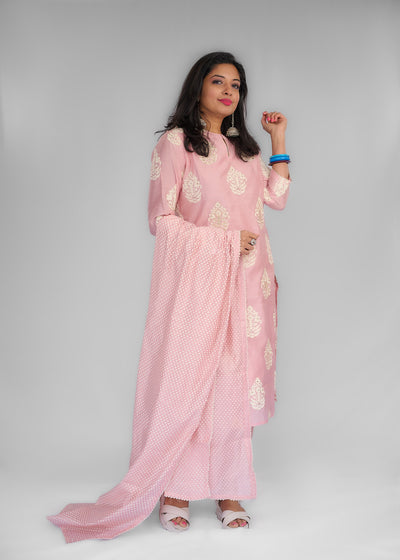 Peachy Pink Kurta Set