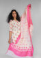 White and Pink Cotton Banarasi Kurta Set