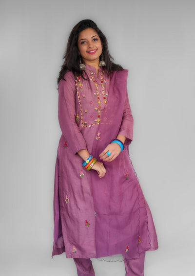 Dark Mauve Kurta Set