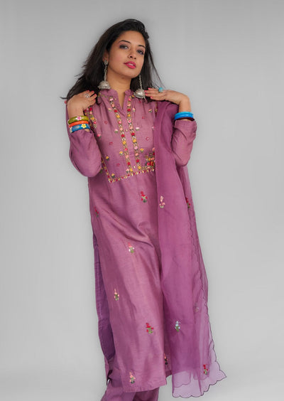 Dark Mauve Kurta Set