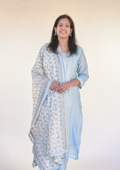 Pastel Periwinkle Kurta Set