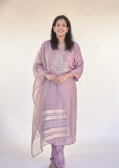 Pastel Purple Kurta Set