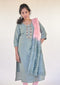 Light Grey Blue Kurta Set