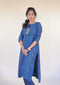 Blue Munga Silk Kurta Set