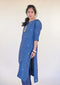 Blue Munga Silk Kurta Set