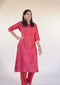 Red Munga Silk Kurta Set