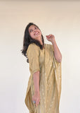 Grey Olive with Gold Stripes Kurta Set