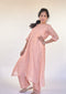 Pastel Peach Munga Silk Kurta Set