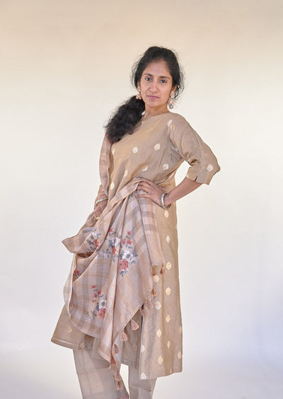 Pastel Brown Kurta Set