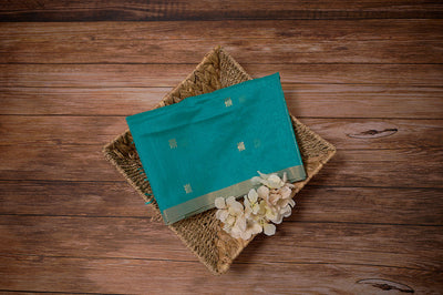 Blue Chanderi Dupatta