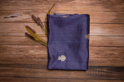 Bluish Purple Raw Silk Dupatta