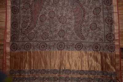 Slate Grey and Maroon Dupatta