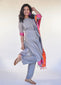 Grey Pink and Orange Kurta Set